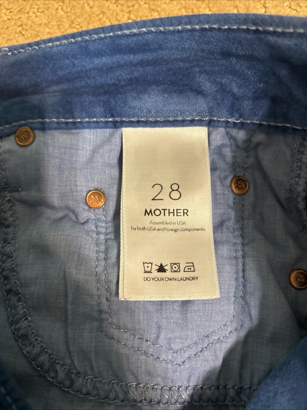 MOTHER Blue Boot Cut Corduroy Pants - Picture 8 of 9